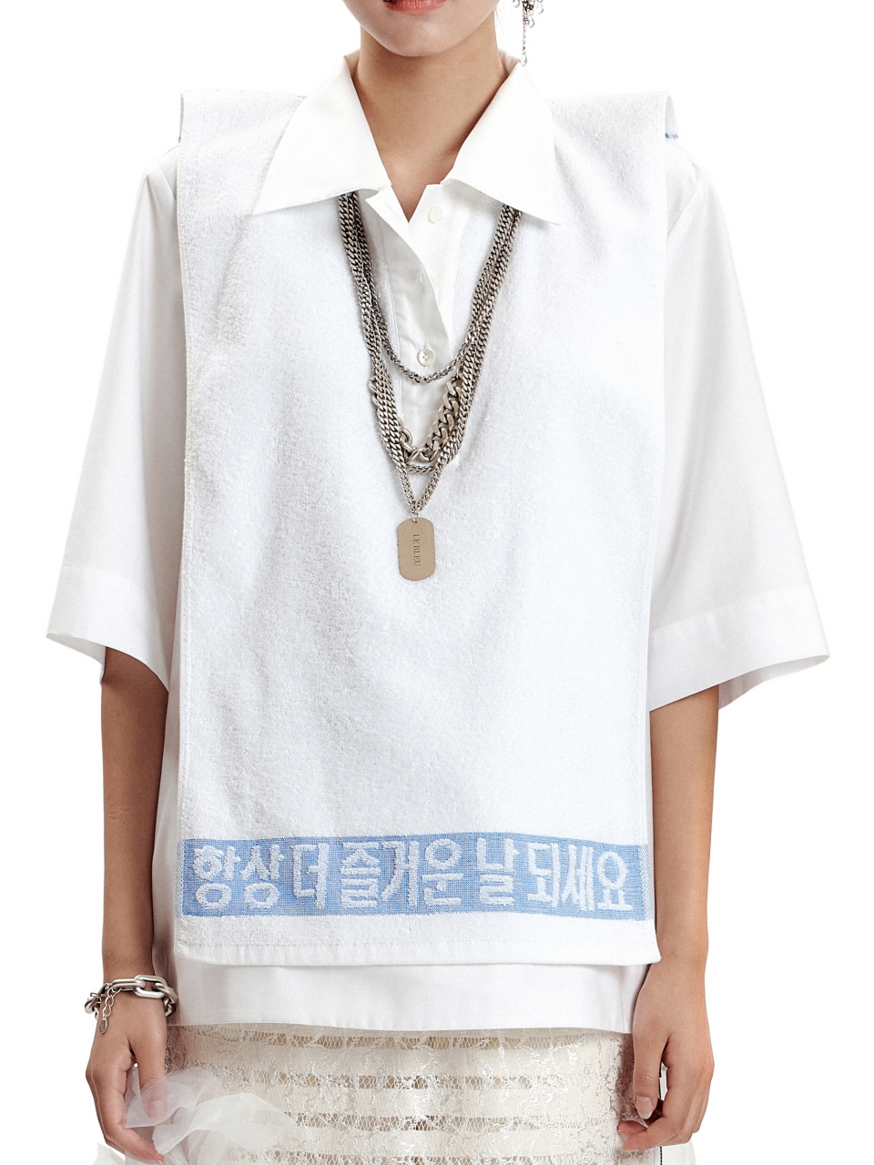 White Towel Short Sleeve Shirt